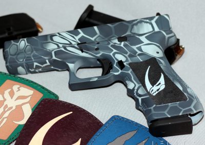 Glock 17 in Urban Cryptic Camo with Mandalorian Mudhorn Motif