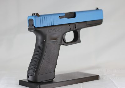 Patriot Blue Cerakote slide on Glock 17