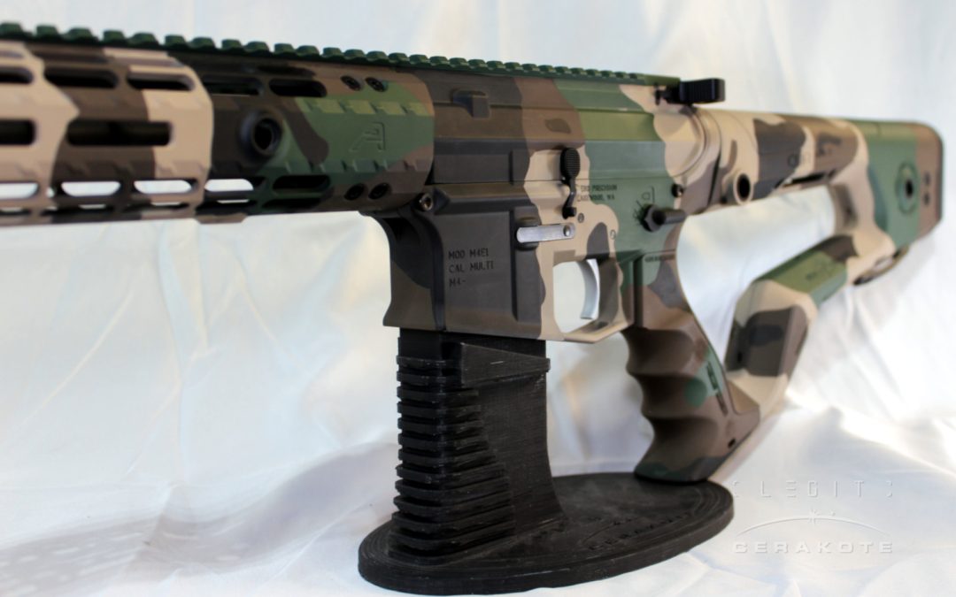 Futuristic AR-15 in Woodland Camouflage