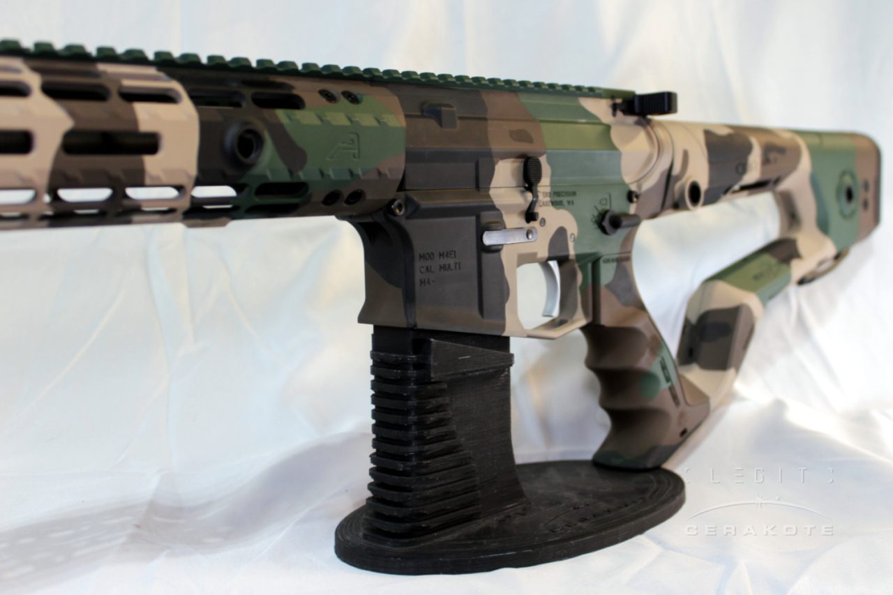 Futuristic AR 15 In Woodland Camouflage LEGIT Cerakote   AR15 Rifle Large Blob Woodland Camo 02 1280x853 